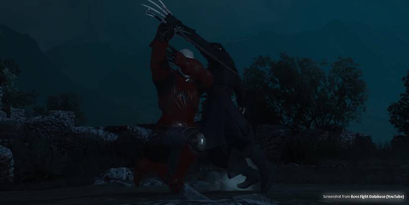 Geralt engaging Detlaff