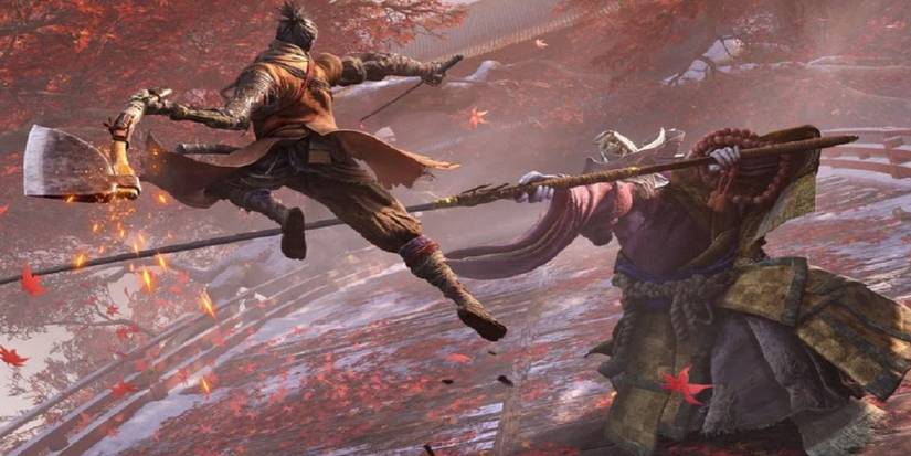 A boss battle in Sekiro: Shadows Die Twice