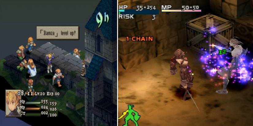 Screenshots from Final Fantasy Tactics and Vagrant Story