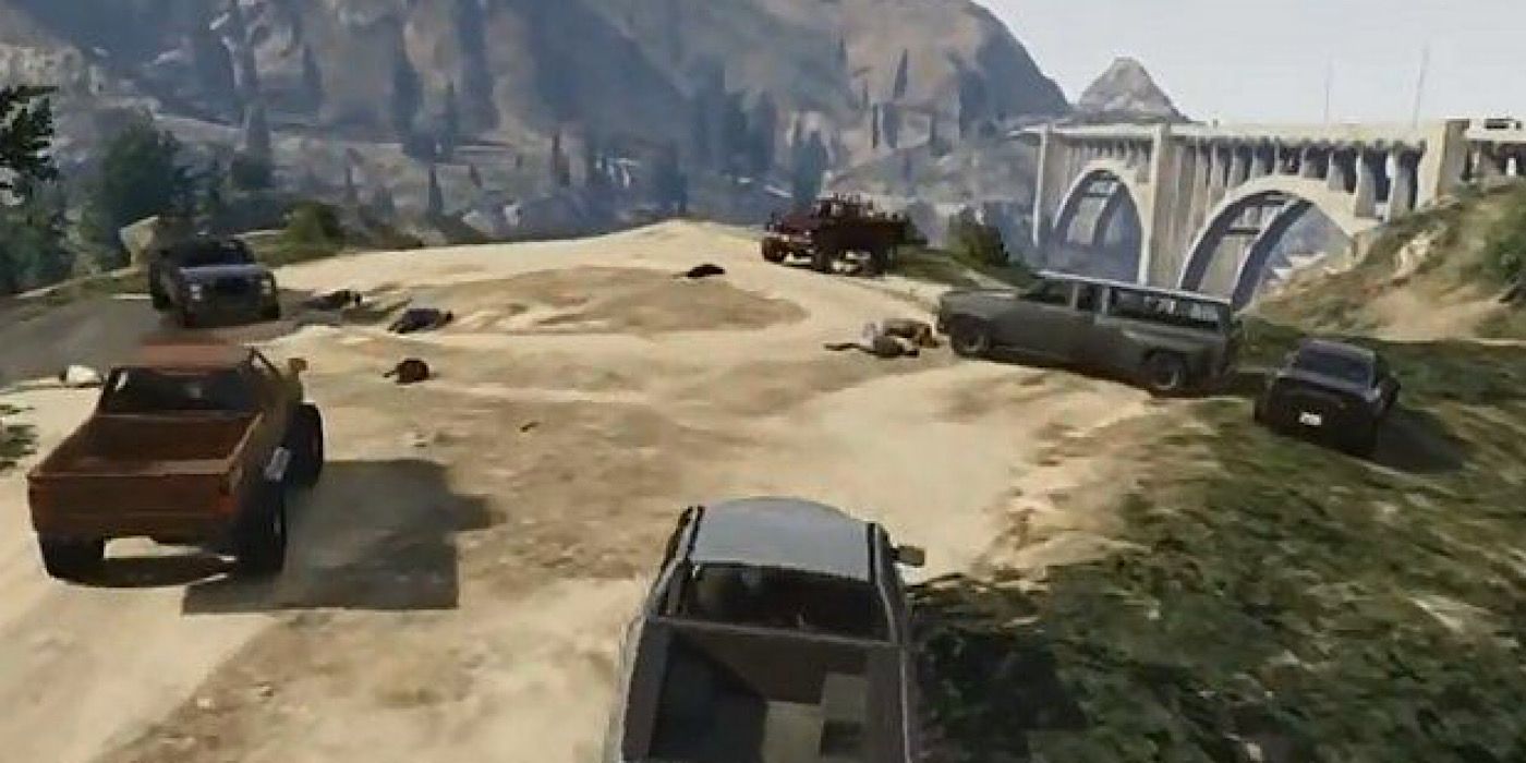 Shoot out between drug dealers on mount chiliad