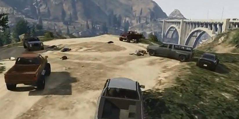 Shoot out between drug dealers on mount chiliad