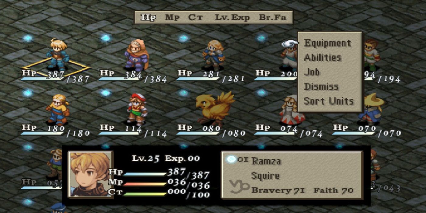 A screenshot from Final Fantasy Tactics
