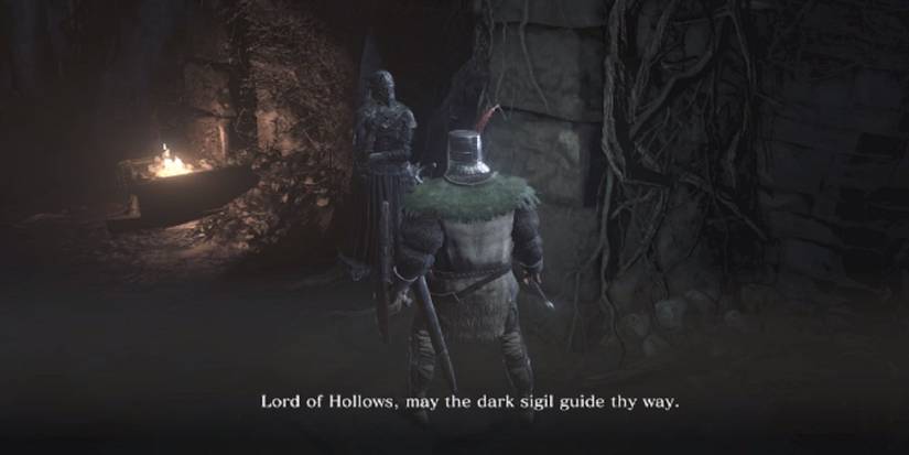 Yuria of Londor at the Firelink Shrine in Dark Souls 3