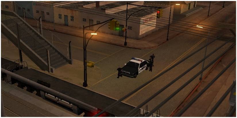 A glitch in the first mission where CRASH got out of their car