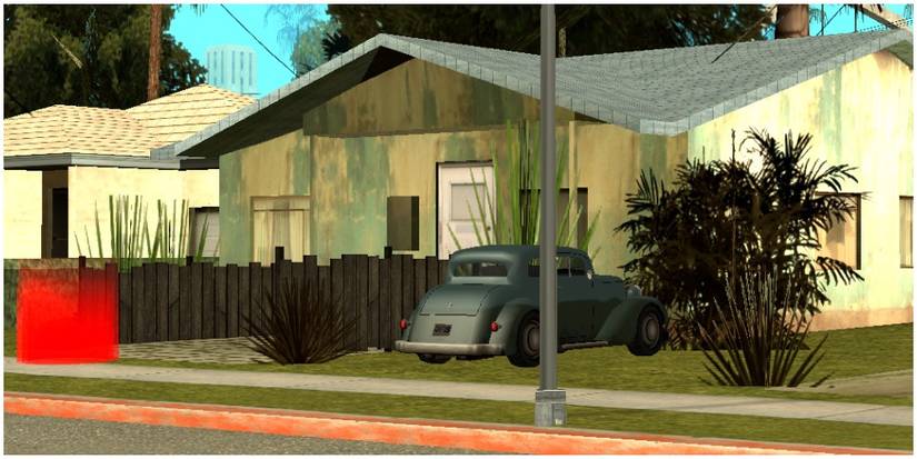 The outside of one of CJ's girlfriend's houses