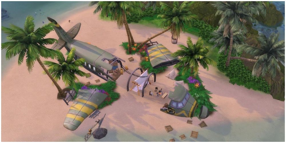 A crashed plane on one of the islands of Sulani