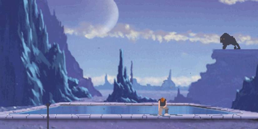 Another World Leaving The Pool as Monster Overlooks