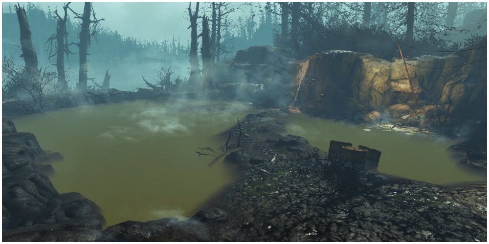 The spring where the player must drink irradiated water