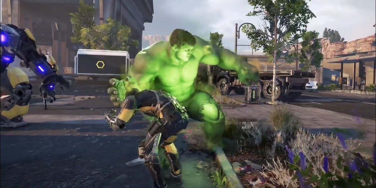 Hulk fighting enemies in Marvel's Avengers