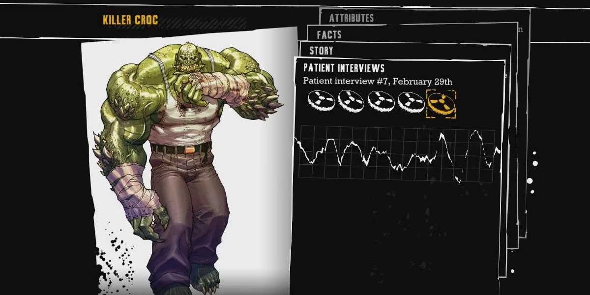 One of Killer Croc's patient interview tapes, which are one of many to be collected for various villains in Batman: Arkham Asylum