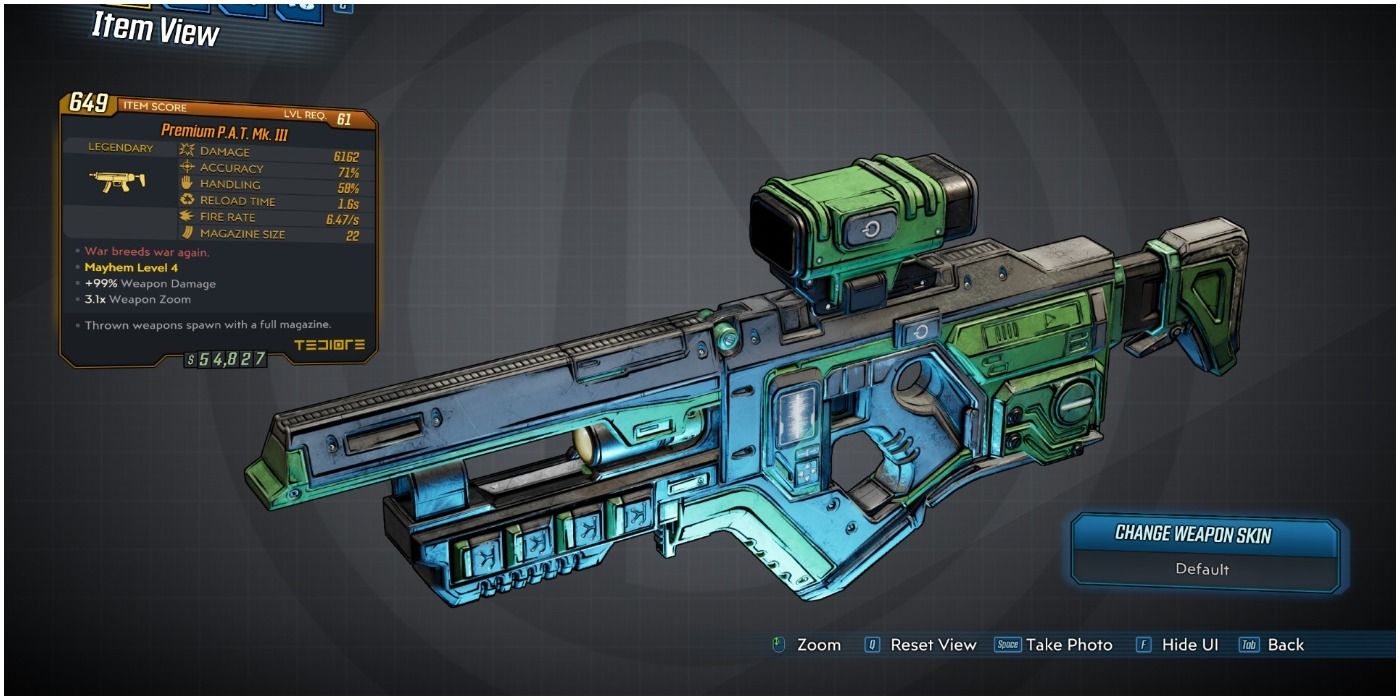 P.A.K MK III SMG From Borderlands 3