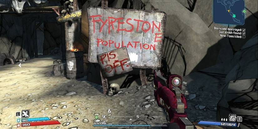 Player with a gun in a bandit town