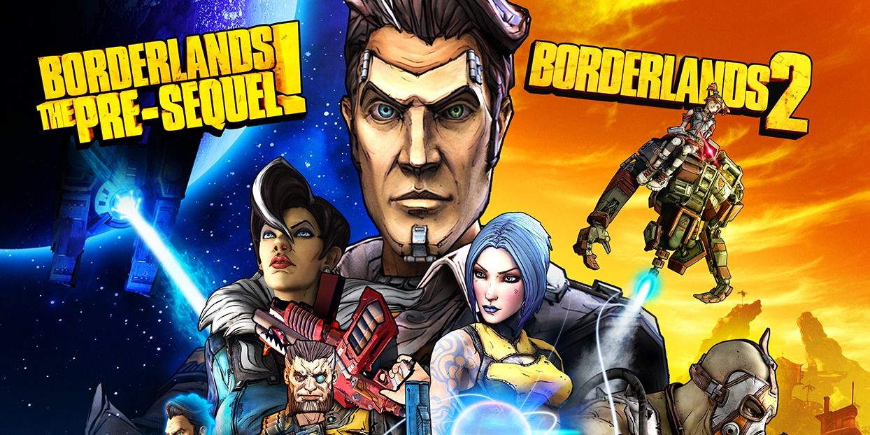 Pre-sequel and borderlands 2 cast standing together in a collage