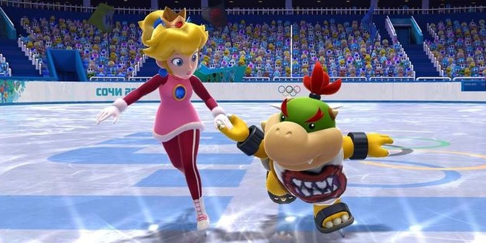 Bowser Jr Pincess Peach Mario Olympics Ice Skating