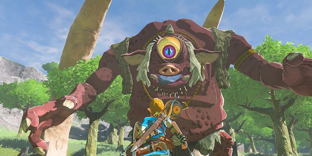 Legend Of Zelda Breath Of The Wild Hinox Attacks Link