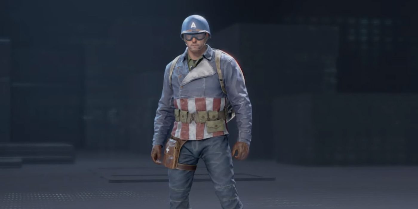 Captain America's Front Line outfit from Marvel's Avengers video game.