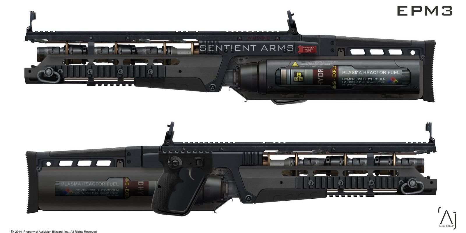 Call of Duty Advanced Warfare concept art for EPM3 rifle.