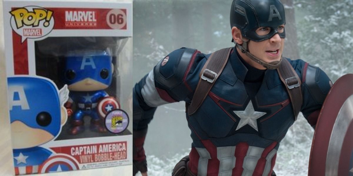 Captain America Funko with character comparison