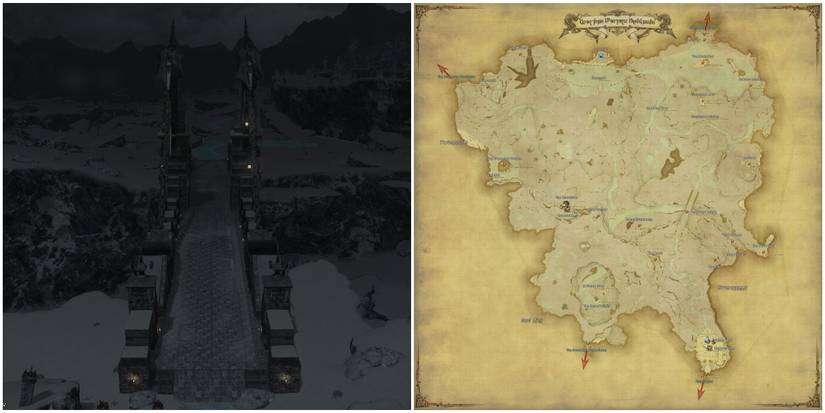 Coerthas Western Highlands Bridge and Map
