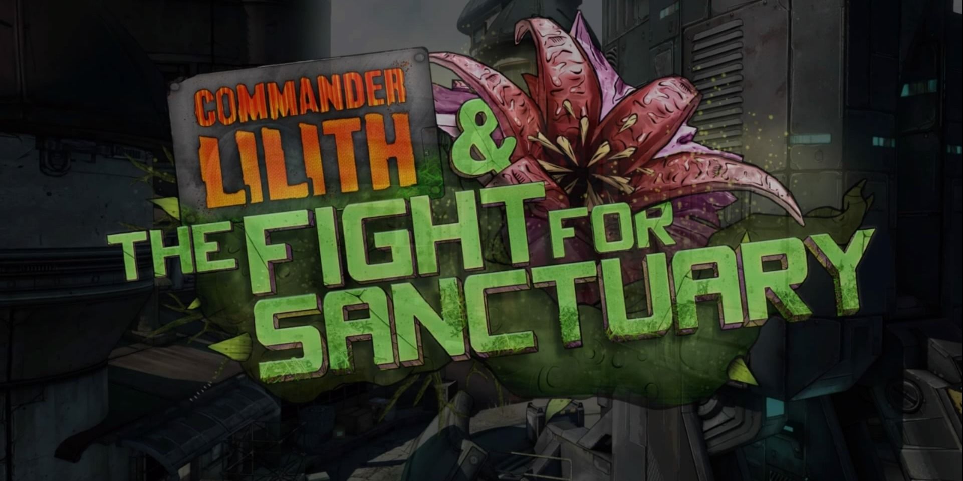 Flower with the text Commander Lilith and the Fight for Sanctuary