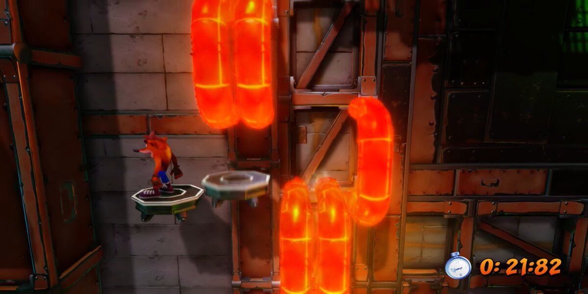 Crash Bandicoot in the level Castle Machinery from the N. Sane trilogy