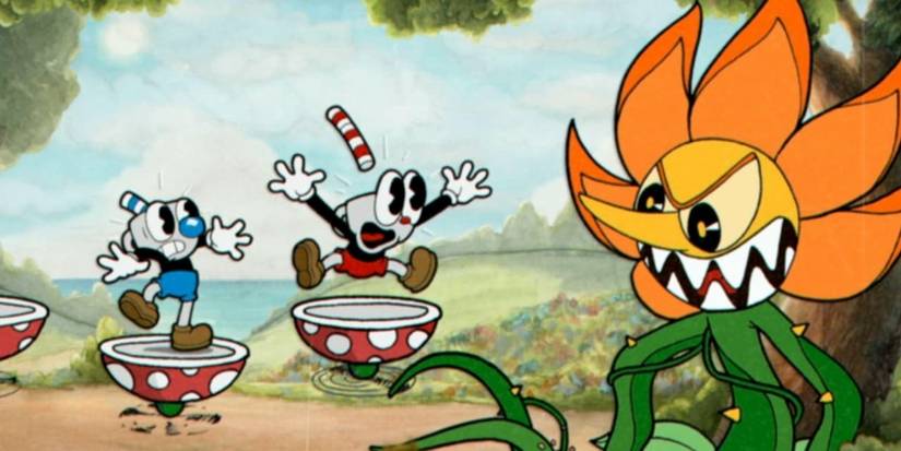 Mugman and Cuphead flower level