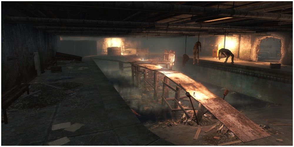 The pool area of the school where the raider boss is found