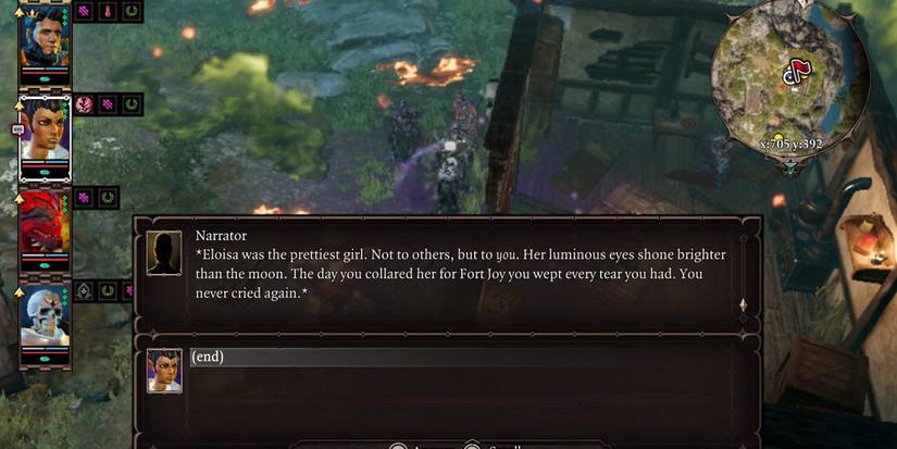 An Elf dialogue after eating a body part