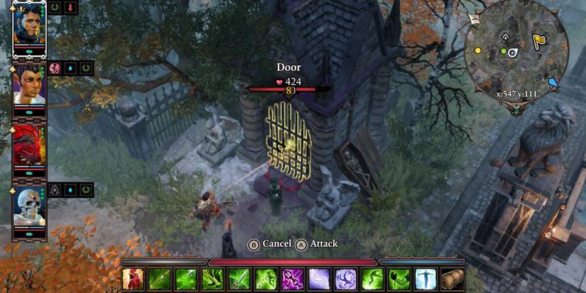 A door taking damage