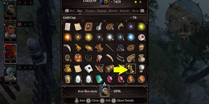 A Gold Cup being sold for gold