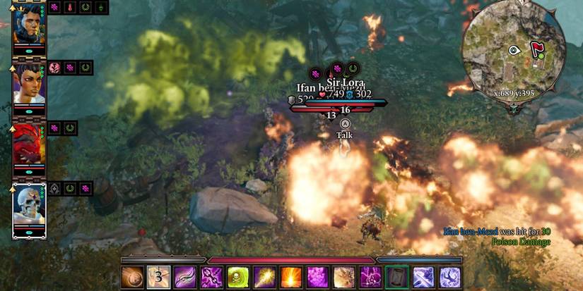 Fire causing an explosion when hitting a Poison Cloud