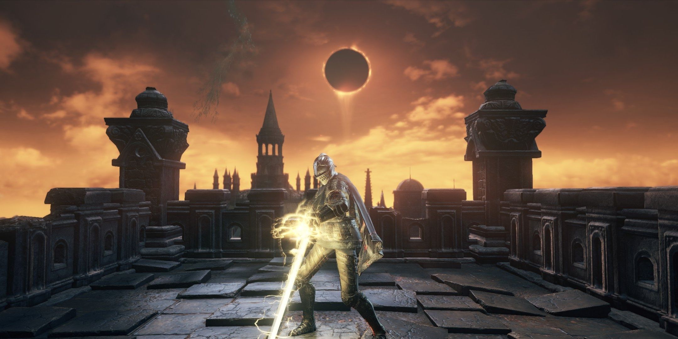 Player character holding a lightning blade in Dark Souls 3