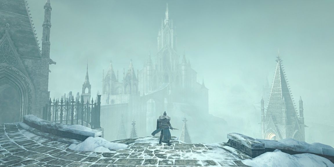 Frozen Eleum Loyce, a new level introduced by the Crown of the Ivory King DLC in Dark Souls 2