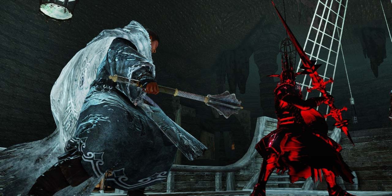 Red phantom player invades another player's world in Dark Souls 2