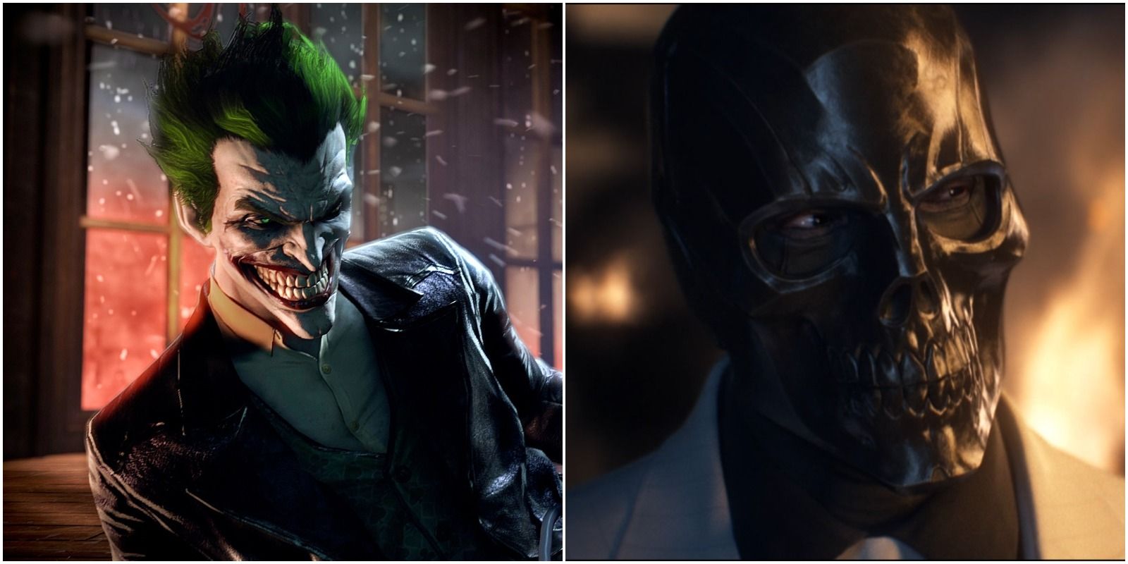 Joker and Black Mask as two of Arkham Origins' main villains