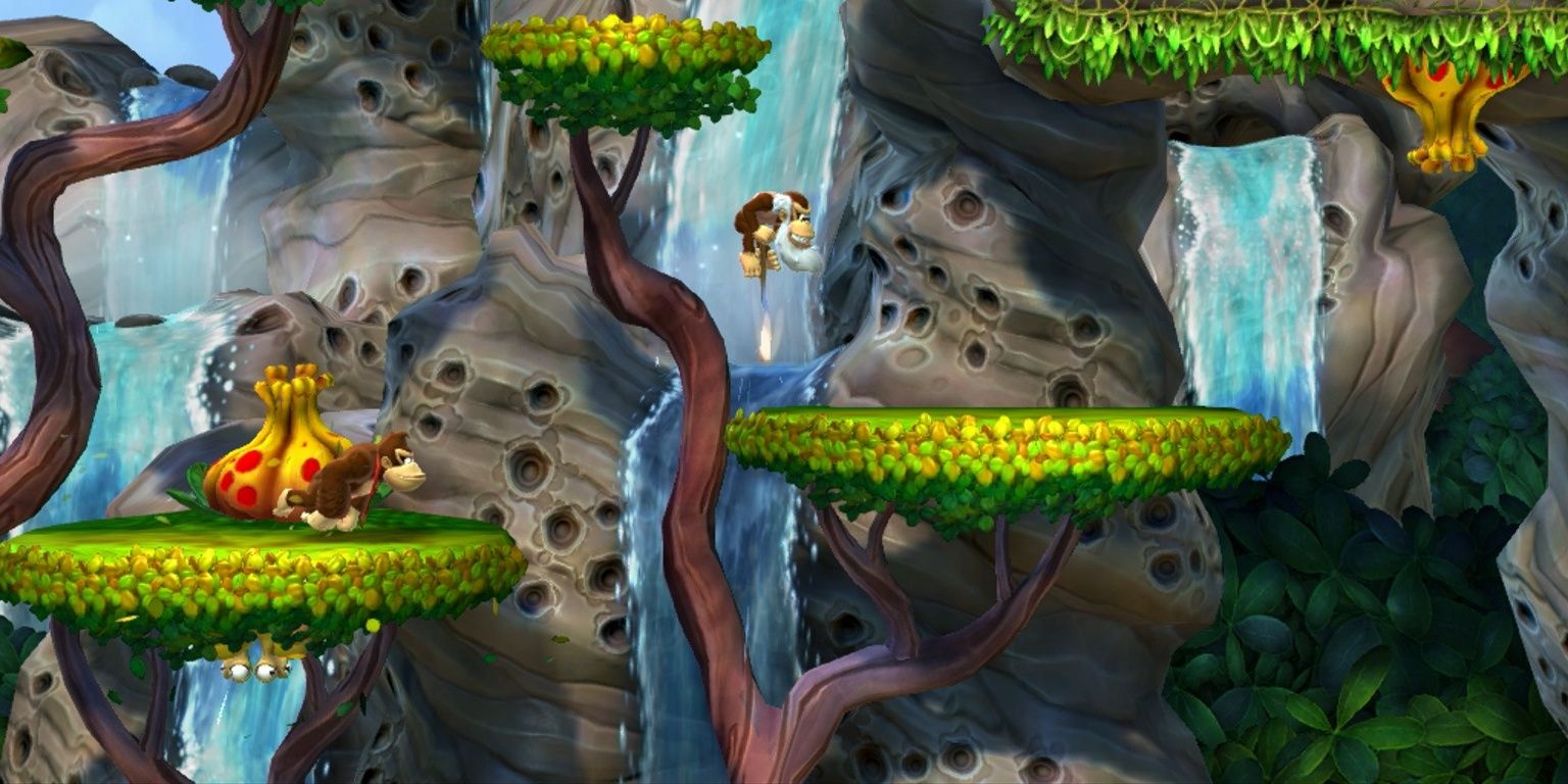 Donkey Kong Country Tropical Freeze - side scrolling gameplay
