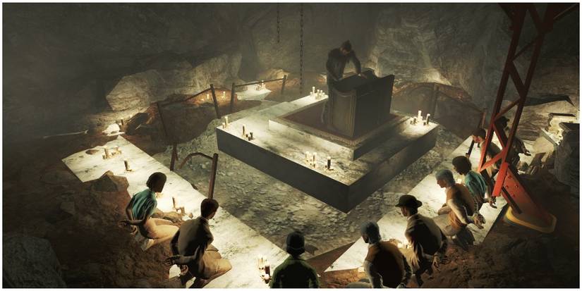 The altar scene that can be found in Dunwich Borers