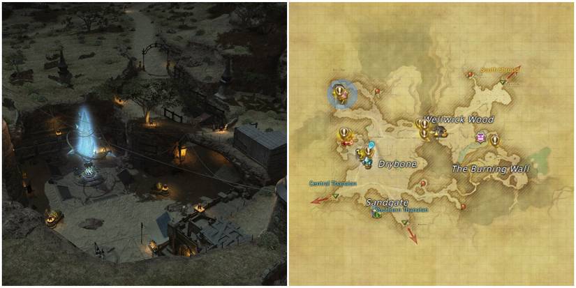 Eastern Thanalan Camp Dry Bone and Map