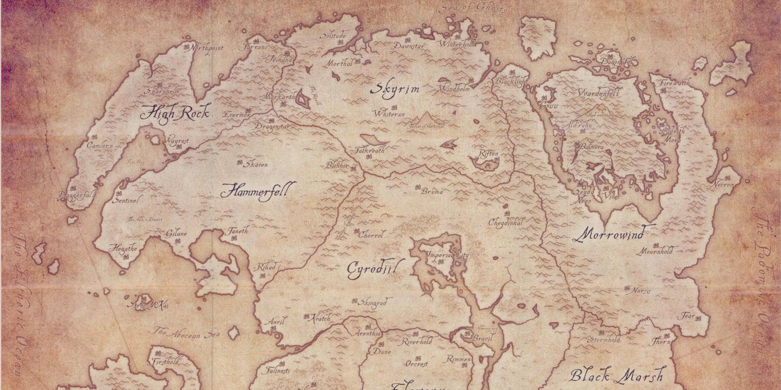 Map of Tamriel Elder Scrolls