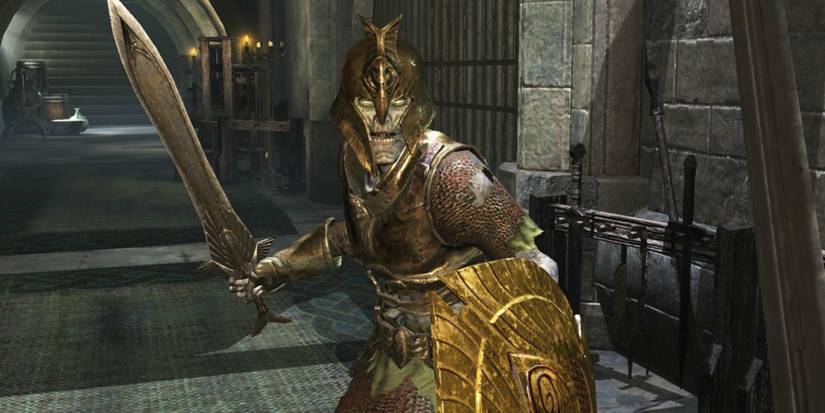 Undead Ayleid With Sword and Shield