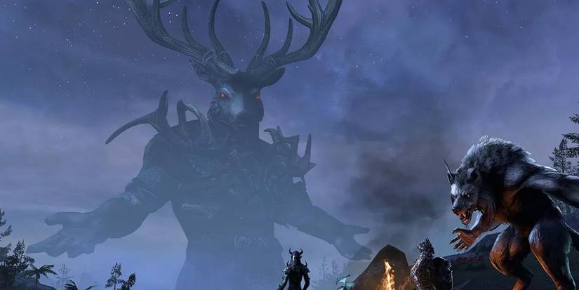 Hircine overlooking a Werewolf