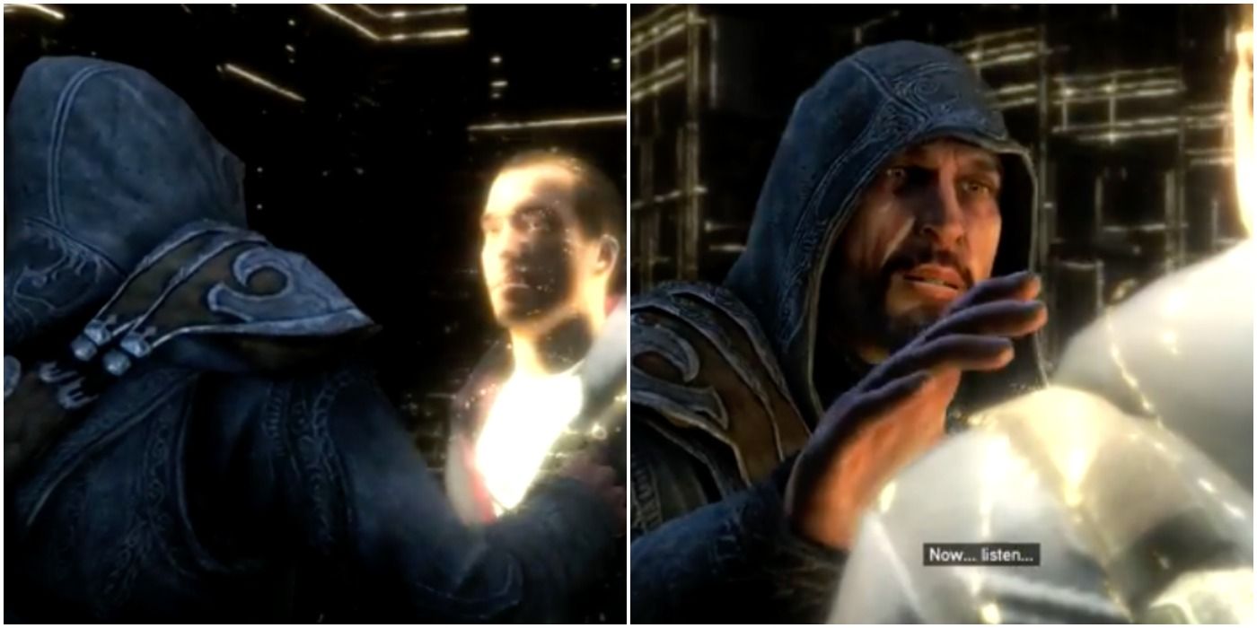 Ezio addresses Desmond in the past, Assassin's Creed 2