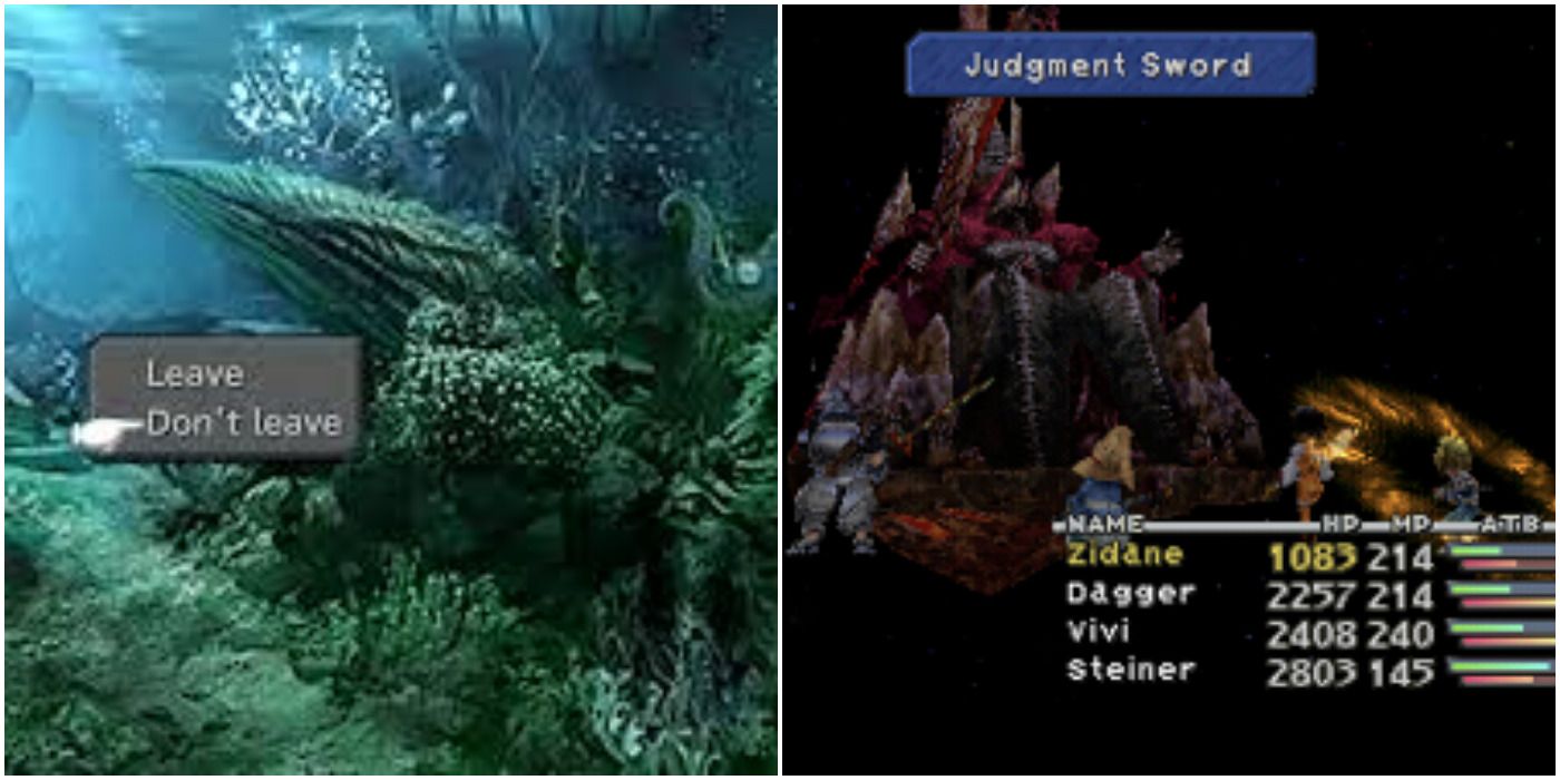 Gameplay screenshots of Final Fantasy IX.
