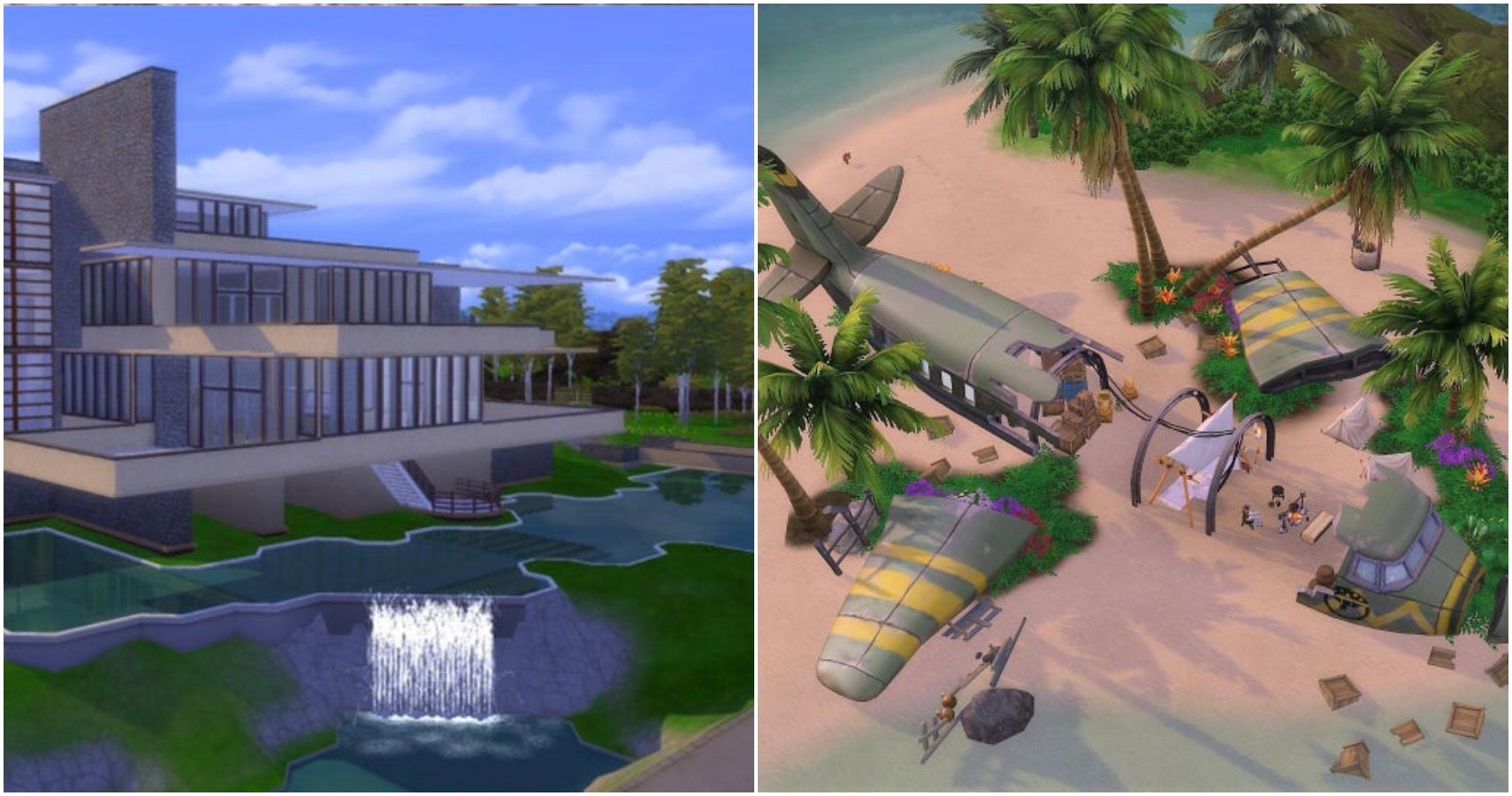 A recreation of Falling Water and a crashed plane site
