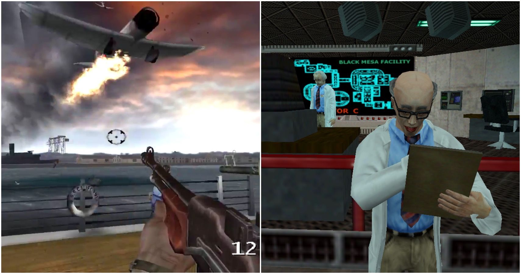 Medal of Honor Rising Sun and Half-Life screenshots