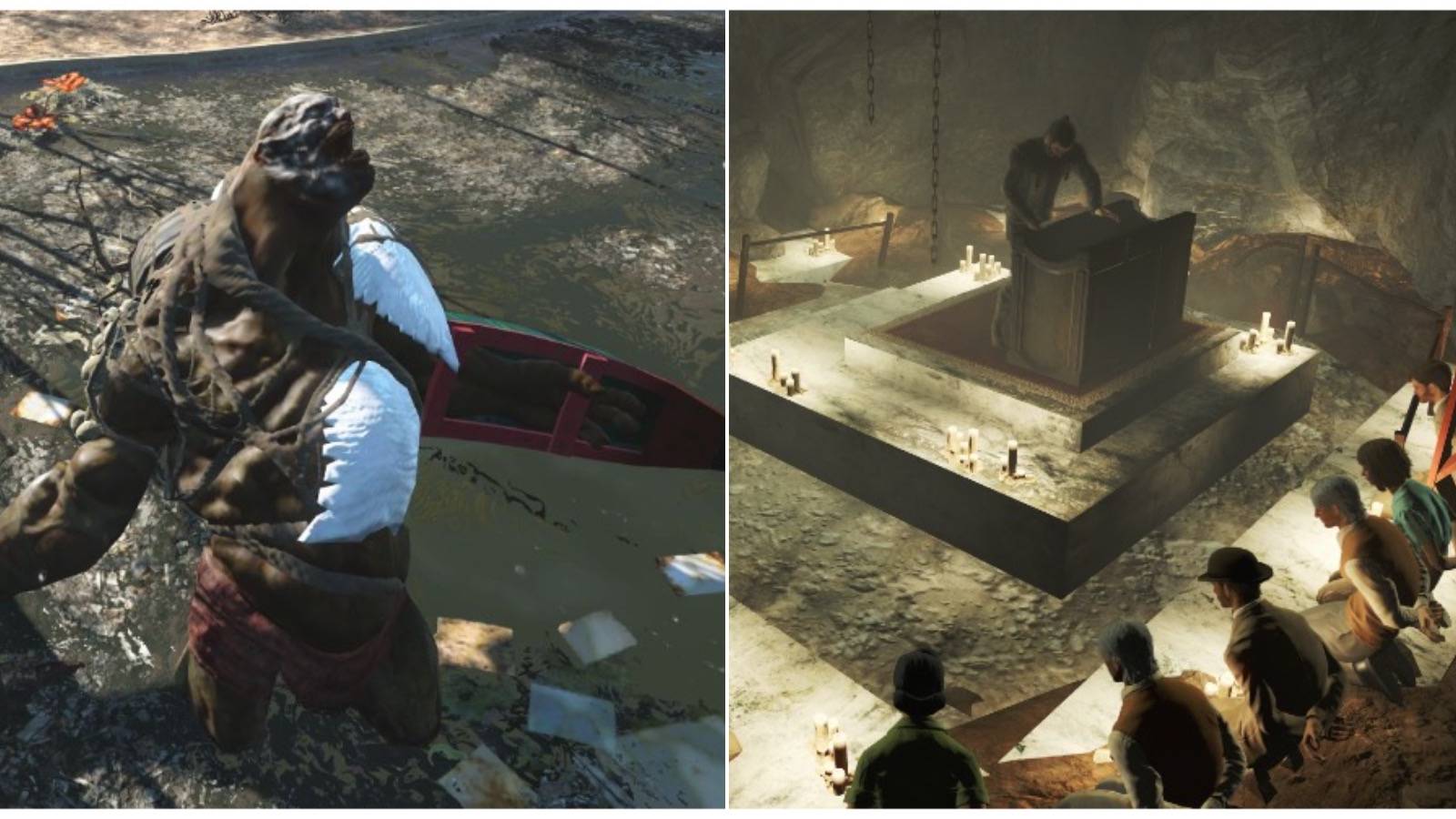 Swan in his pond and the altar at Dunwich