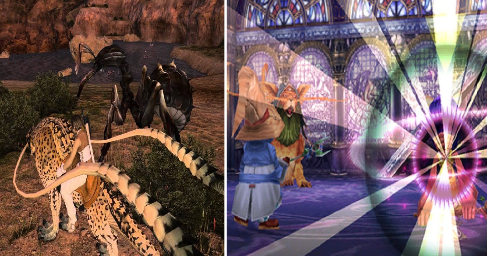 Final Fantasy XIV's Coeurl mount and Final Fantasy IX's Torama casting Blaster