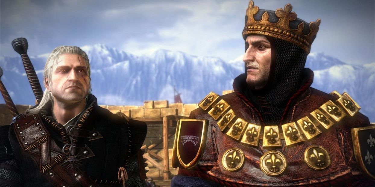 King Foltest with Geralt in The Witcher 2