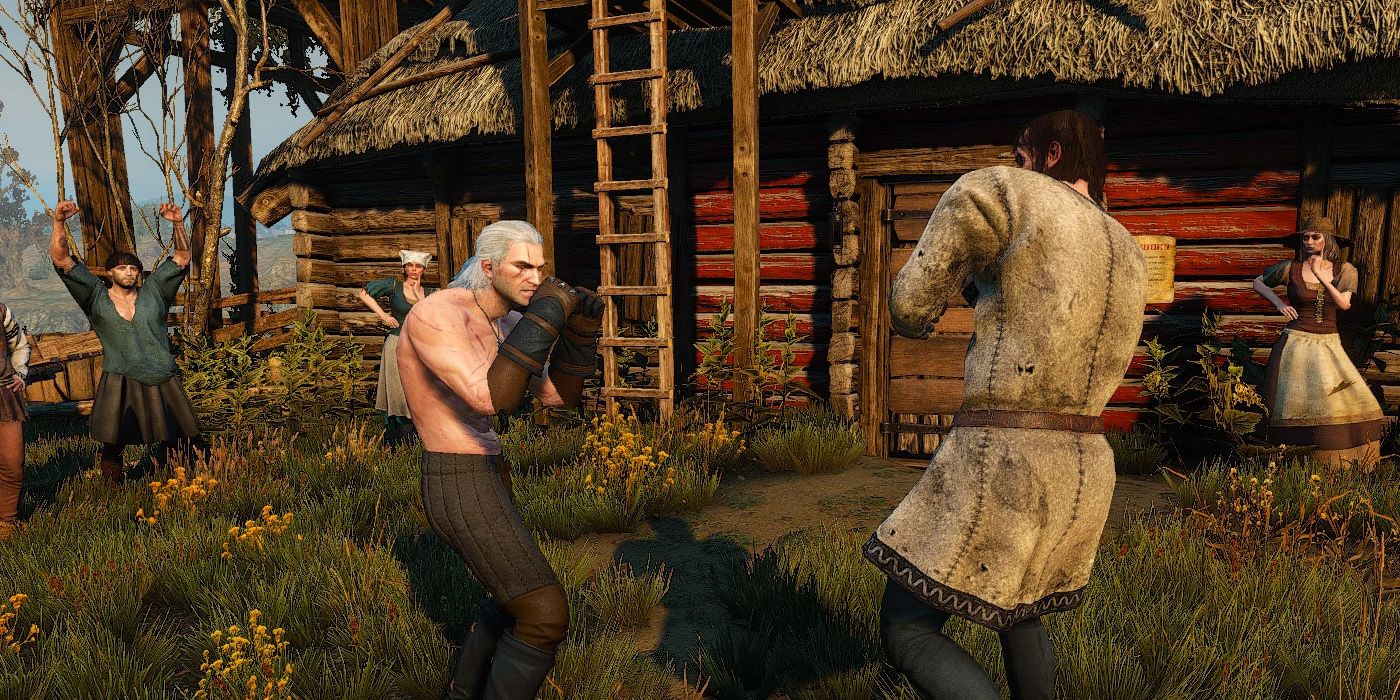 Geralt Waiting for the Attack - Witcher 3 Fist Fight Guide