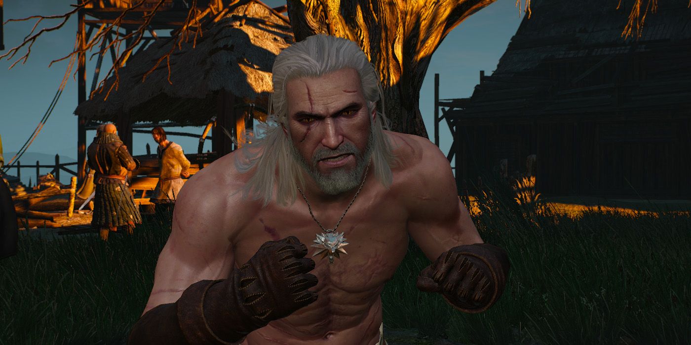 Geralt cornering the opponent - Witcher 3 Fist Fight Guide